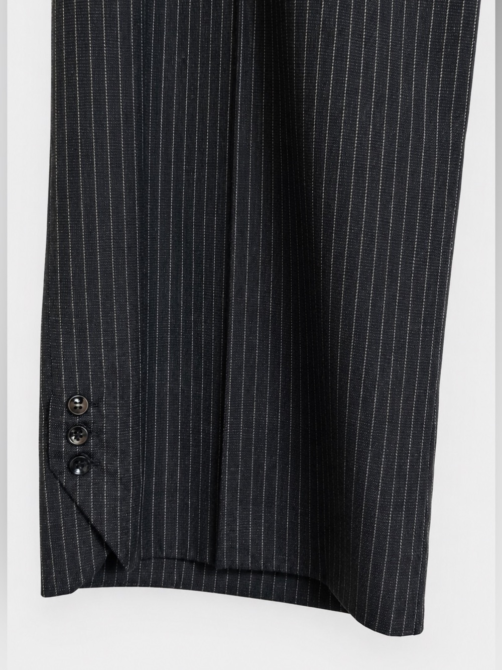 Cop Copine Pantacourt Dark Charcoal Gray Pinstripe Cropped Wide Leg Pants Medium - Picture 4 of 6